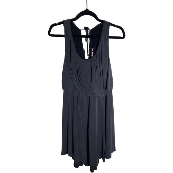 Free People Gray Open Tie Back Casual Dress - Picture 5 of 9